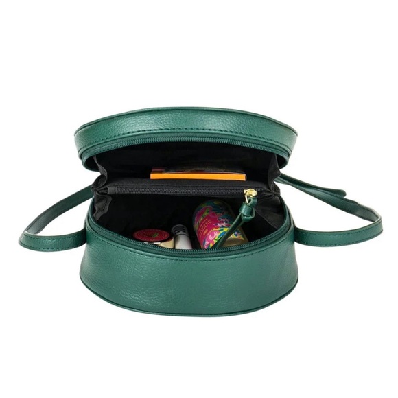 Chumbak Leather Embroidered Green Crossbody Bag Purse - Picture 16 of 16